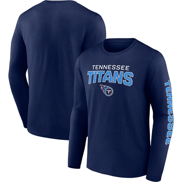 Men's Tennessee Titans Navy Go the Distance Long Sleeve T-Shirt